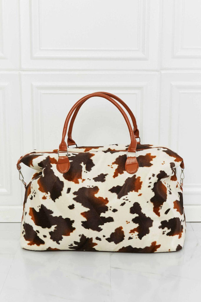 Animal Print Plush Weekender Bag (Online Only) - Made by Trendsi , available in bag, exclusive, handbags, june, online, Ship From Overseas, tote, weekend , located in Panama City, FL.