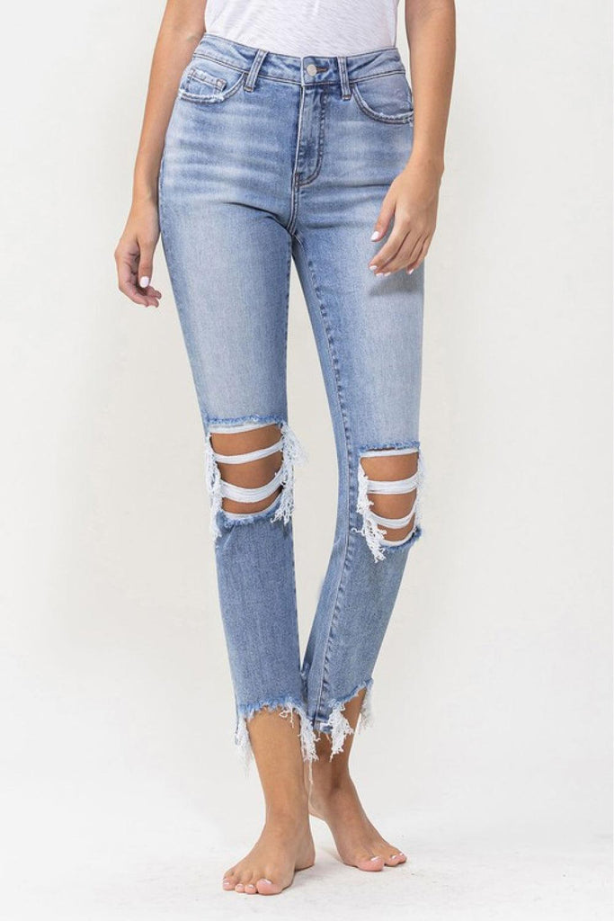 Lovervet Full Size Courtney Super High Rise Kick Flare Jeans (Online Only) - Made by Trendsi , available in Lovervet, Ship from USA, trendsi , located in Panama City, FL.