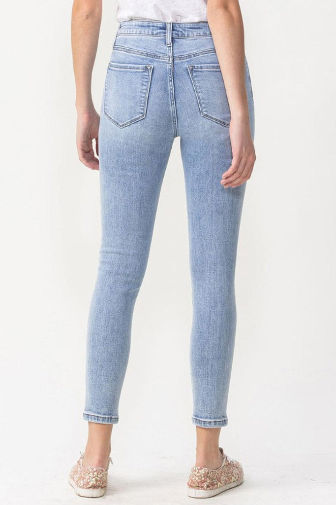 Lovervet Full Size Talia High Rise Crop Skinny Jeans (Online Only) - Made by Trendsi , available in Lovervet, Ship from USA, trendsi , located in Panama City, FL.