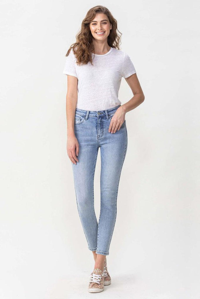Lovervet Full Size Talia High Rise Crop Skinny Jeans (Online Only) - Made by Trendsi , available in Lovervet, Ship from USA, trendsi , located in Panama City, FL.